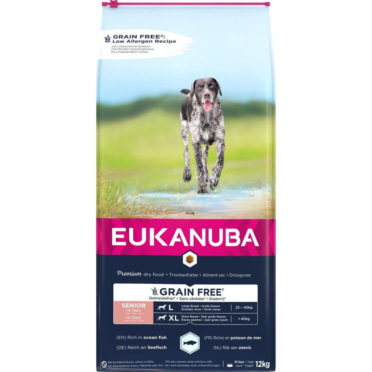 🎁 12 kg EUKANUBA Senior große Rassen Grain Free mit Seefisch (100% off)