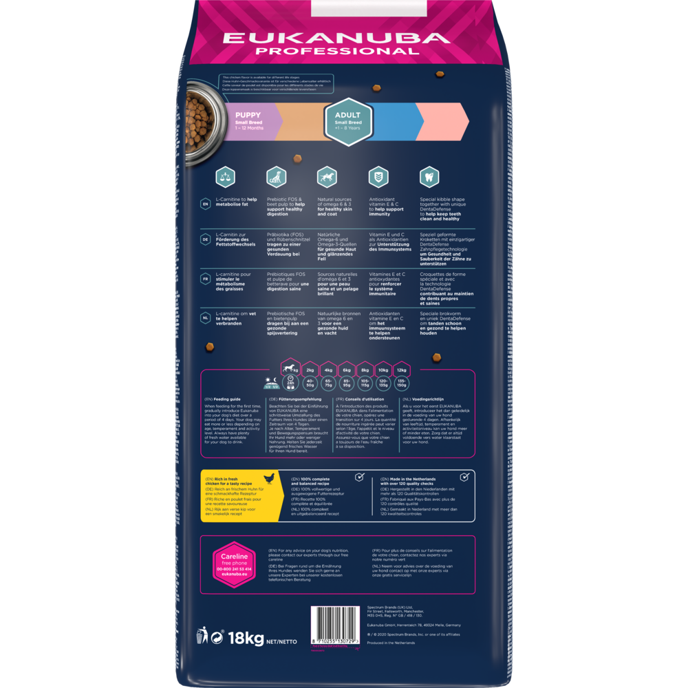 18 kg EUKANUBA Erwachsen kleine Rassen mit Huhn