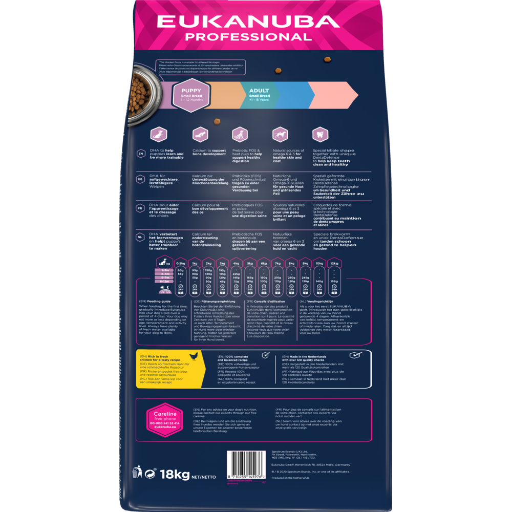 18 kg EUKANUBA Welpen kleine Rassen mit Huhn