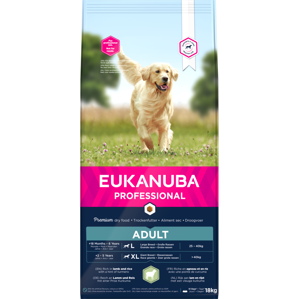 🎁 18 kg EUKANUBA Adult L/XL mit Lamm & Reis (100% off)