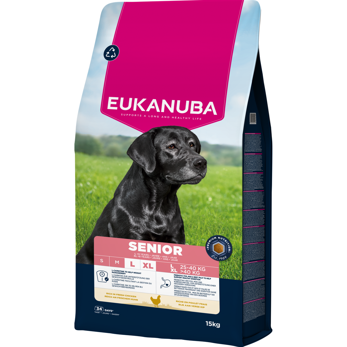 15 kg EUKANUBA Senior L/XL mit Huhn