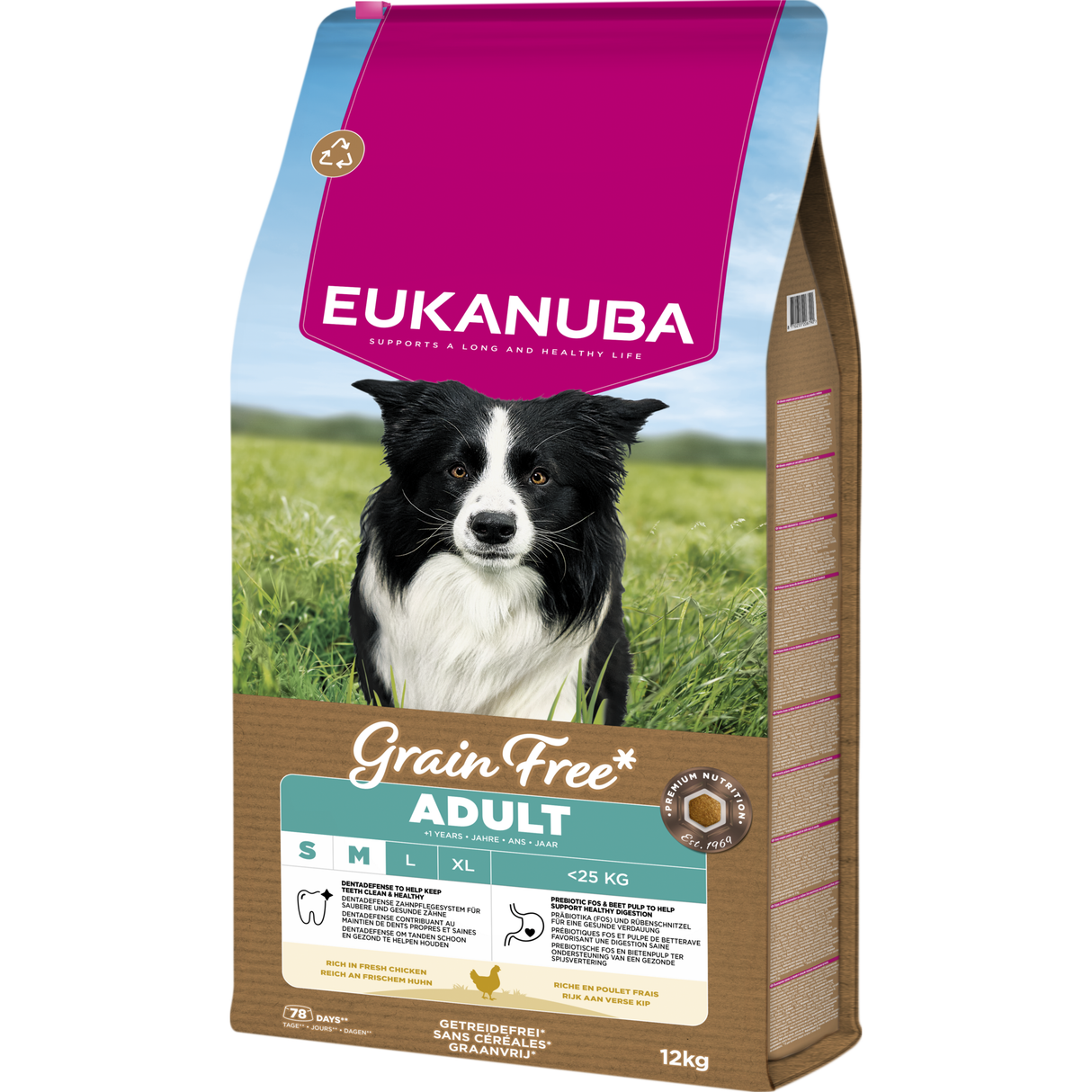 12 kg EUKANUBA Adult S/M Grain Free mit Huhn