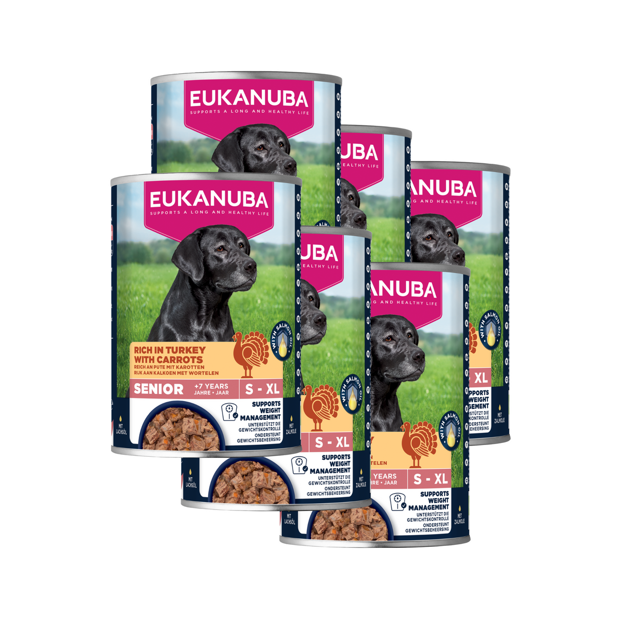 6x400g EUKANUBA Nassfutter Senior mit Pute und Karotte