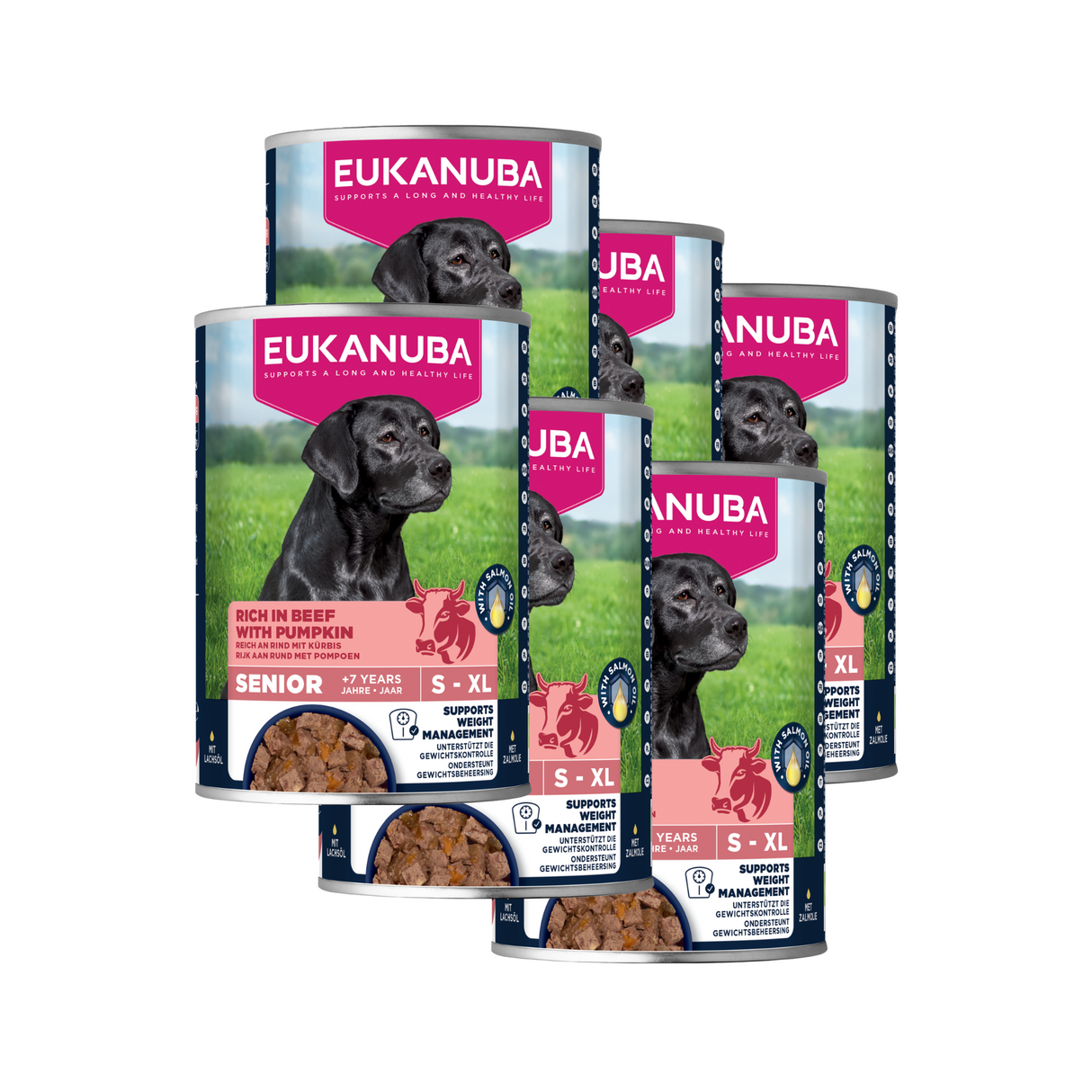 6x400g EUKANUBA Nassfutter Senior mit Rind und Kürbis