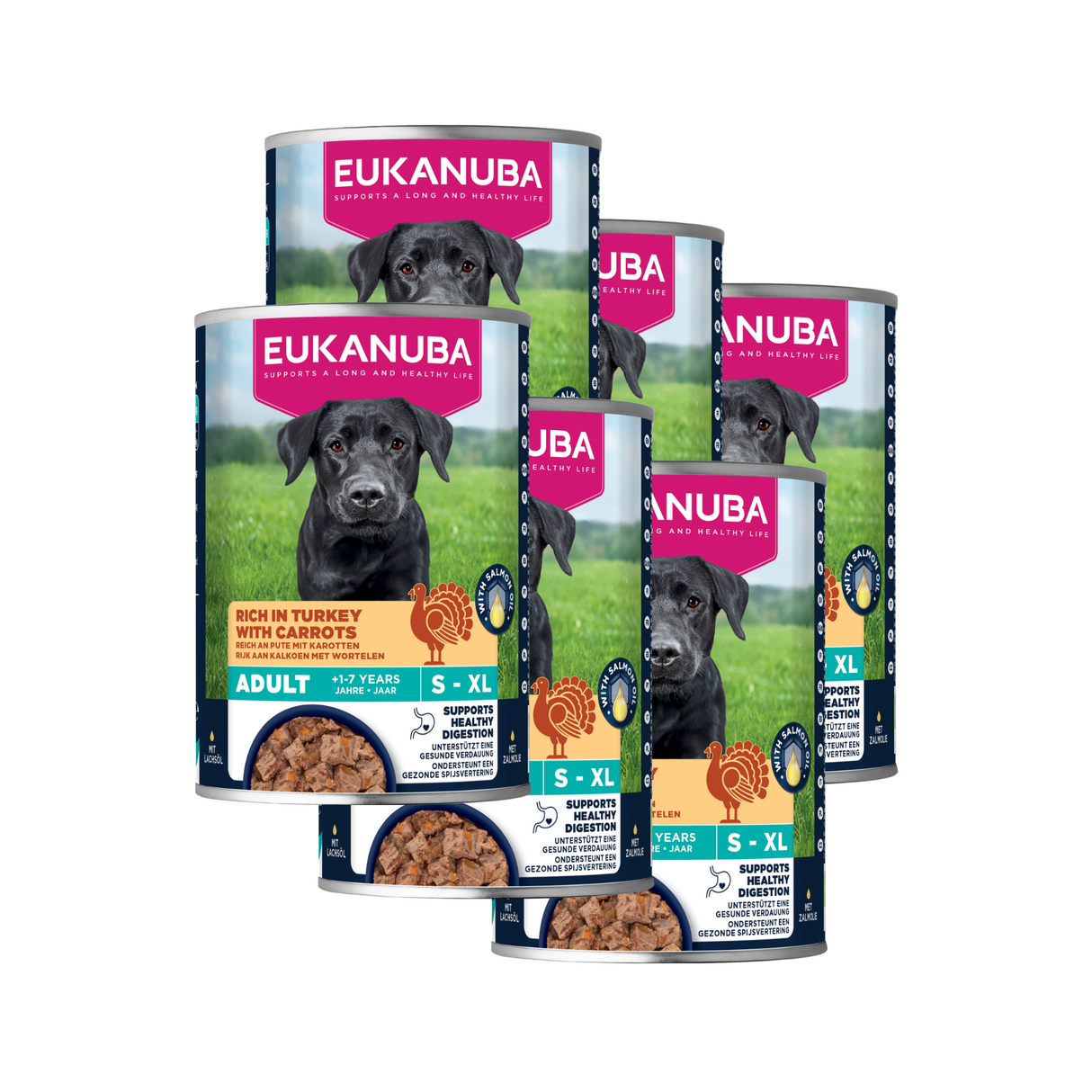 6x400g EUKANUBA Nassfutter Erwachsene mit Pute und Karotte