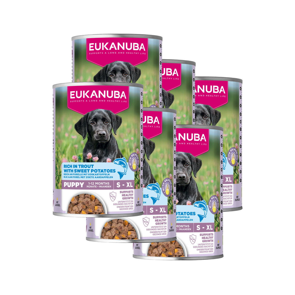 6x400g EUKANUBA Nassfutter Welpen mit Forelle und Süßkartoffeln