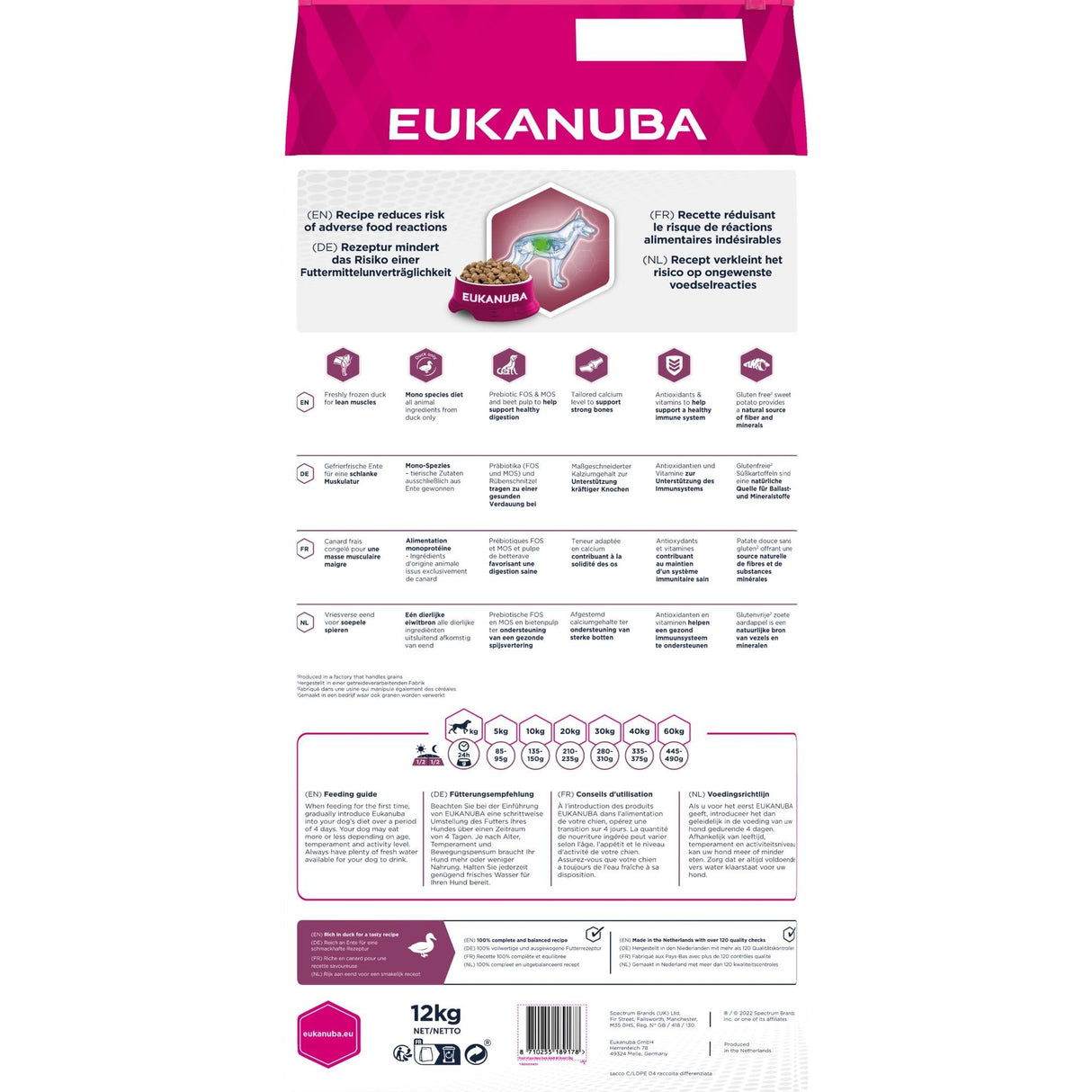 12 kg Eukanuba Daily Care Monoprotein mit Ente - Eukanuba