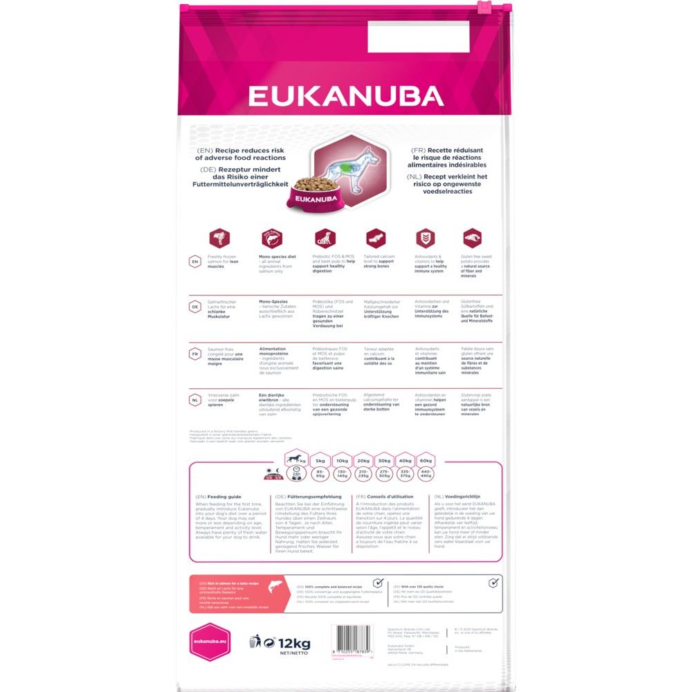 12 kg Eukanuba Daily Care Monoprotein mit Lachs - Eukanuba