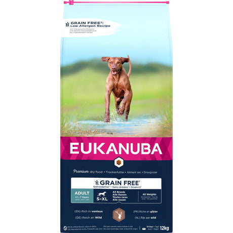 12 kg Eukanuba Grain Free mit Wild für ausgewachsene Hunde aller Rassen - Eukanuba