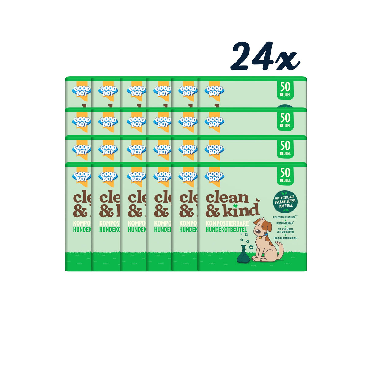 Good Boy Clean & Kind Kompostierbare Hundekotbeutel - Karton mit 24 X 50 Beuteln - Eukanuba