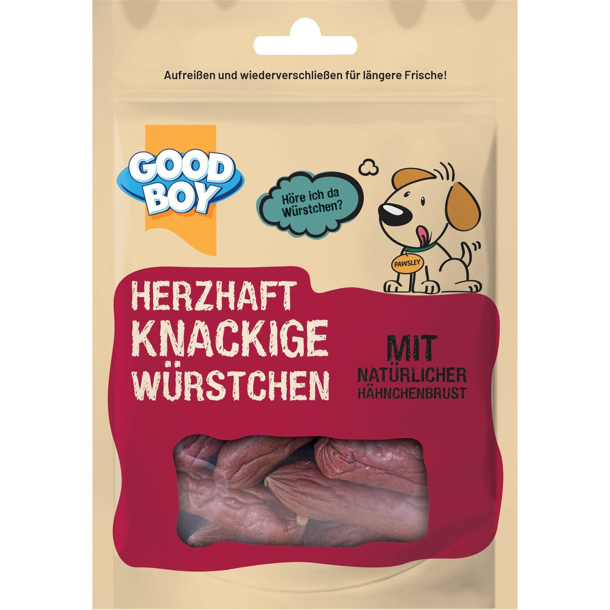 Good Boy Saftige Hähnchenwürste (75g) - Karton mit 12 Packungen - Eukanuba