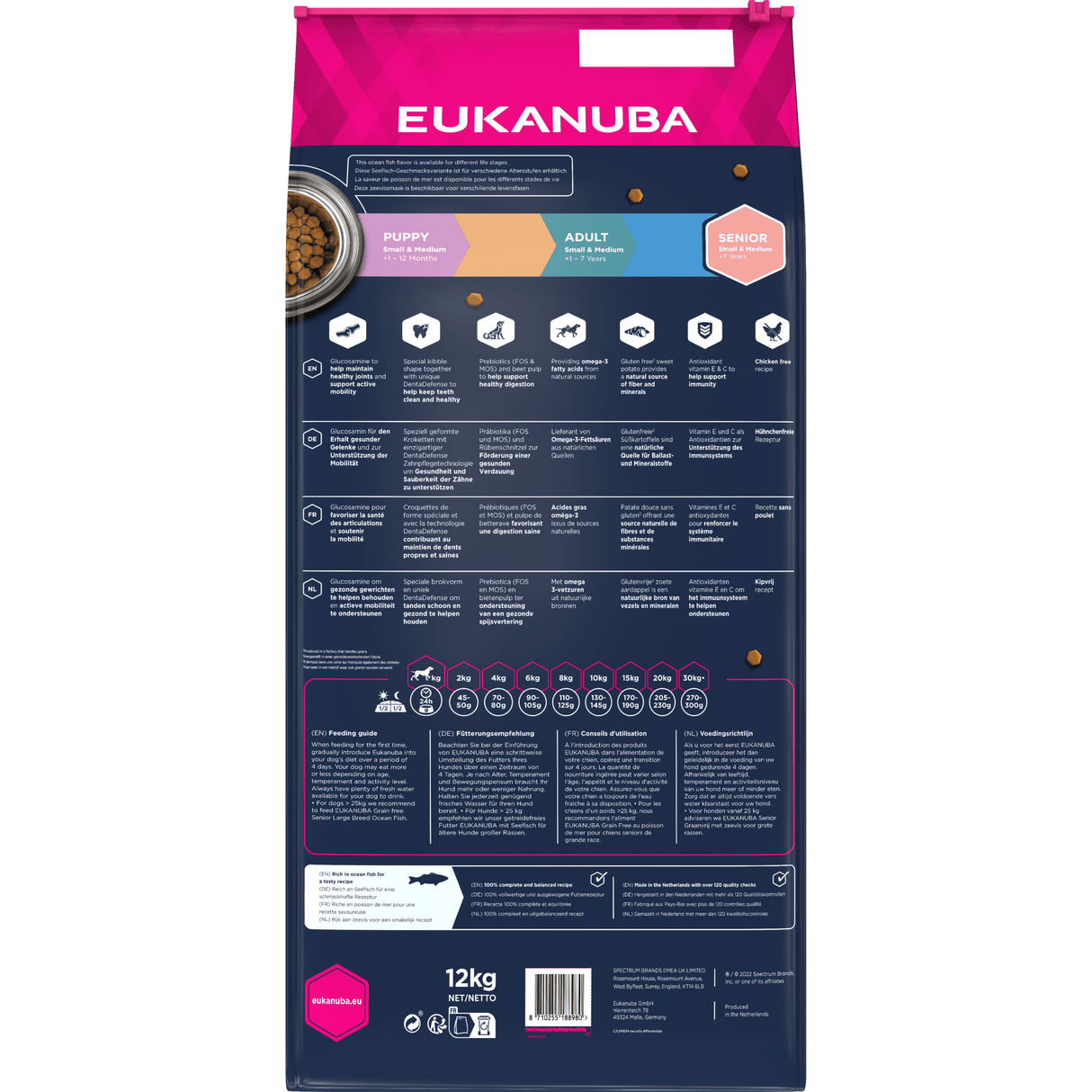 12kg EUKANUBA Senior Hunde kleine & mittlere Rassen mit Seefisch - Eukanuba