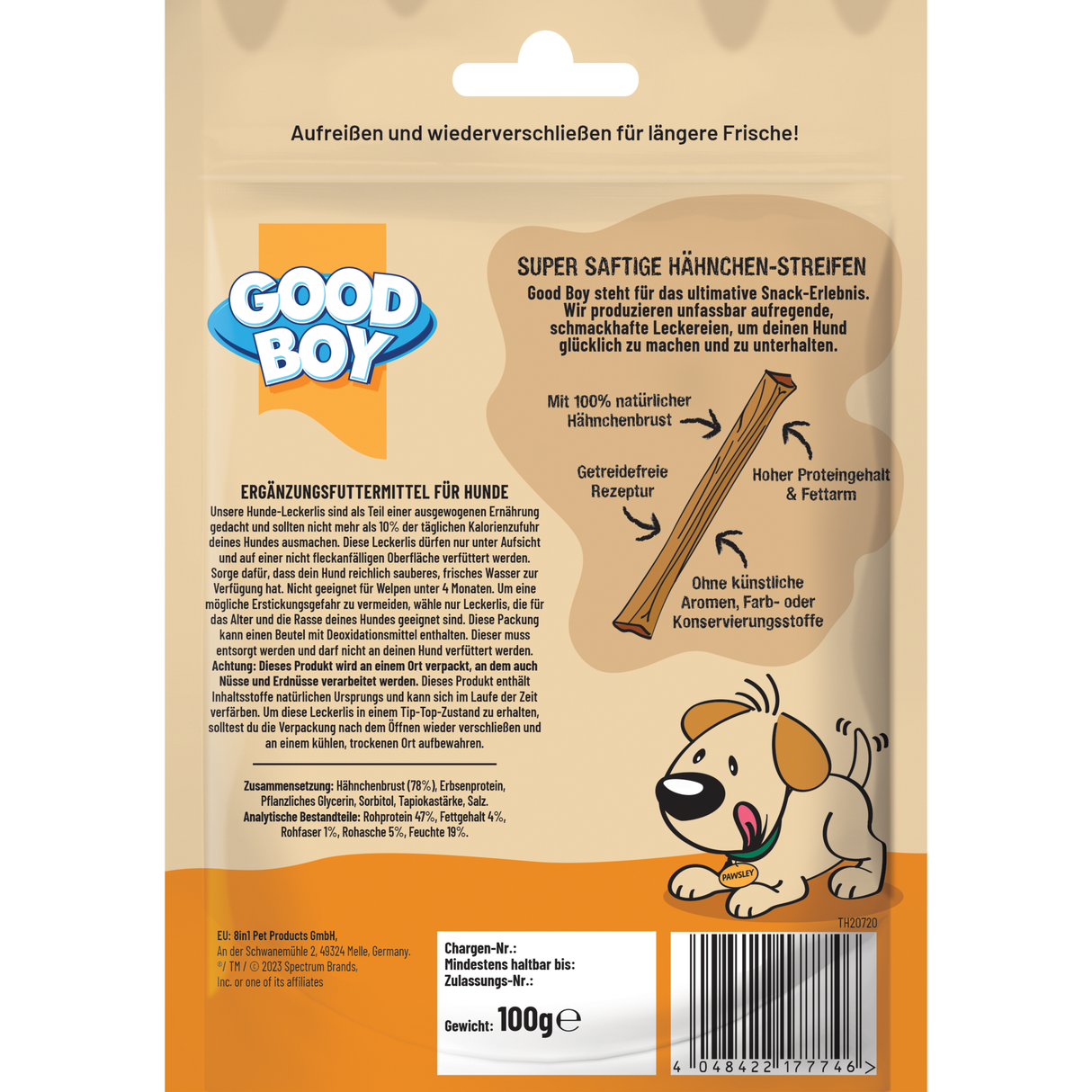 Good Boy Hähnchenfleisch-Streifen (100g) - Karton mit 10 Packungen