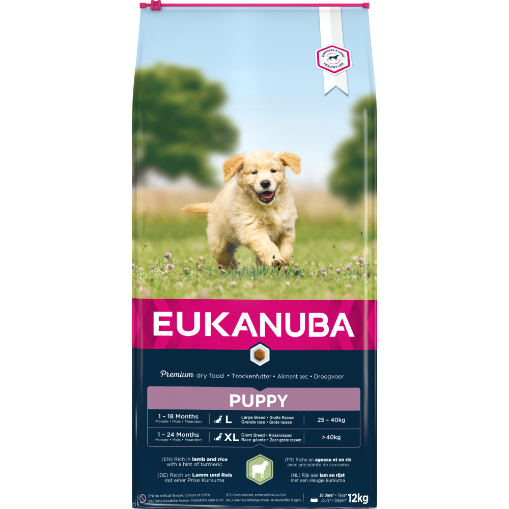 🎁 12 kg EUKANUBA Welpen große Rassen mit Lamm & Reis (100% off)