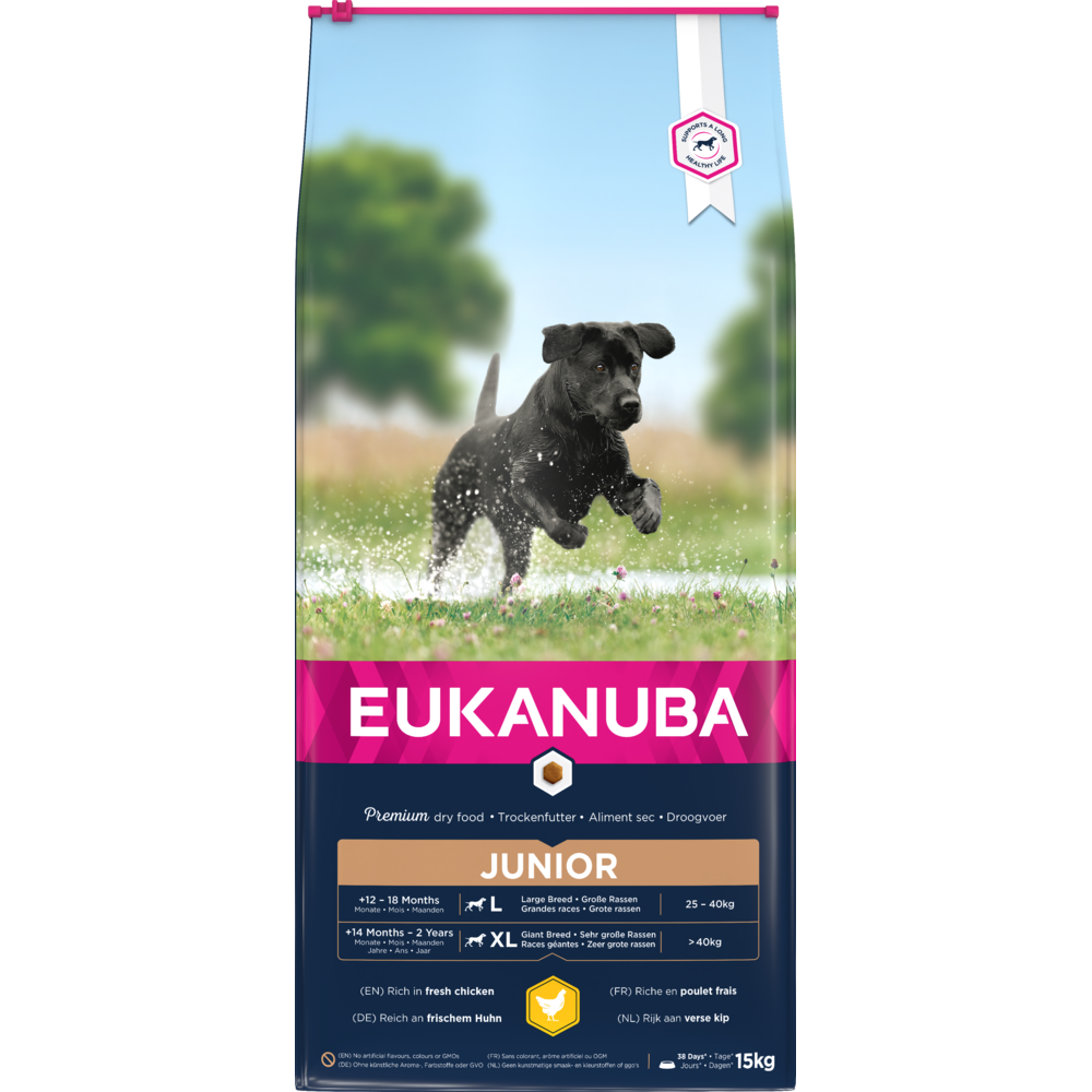 🎁 15 kg EUKANUBA Junior L/XL mit Huhn (100% off)