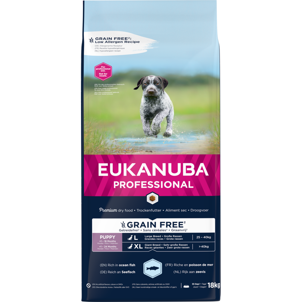 🎁 18 kg EUKANUBA Welpen große Rassen Grain Free mit Seefisch (100% off)