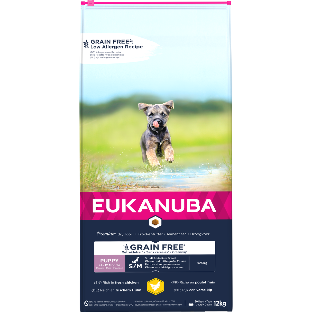 🎁 12 kg EUKANUBA Welpen kleine & mittlere Rassen Grain Free mit Huhn (100% off)