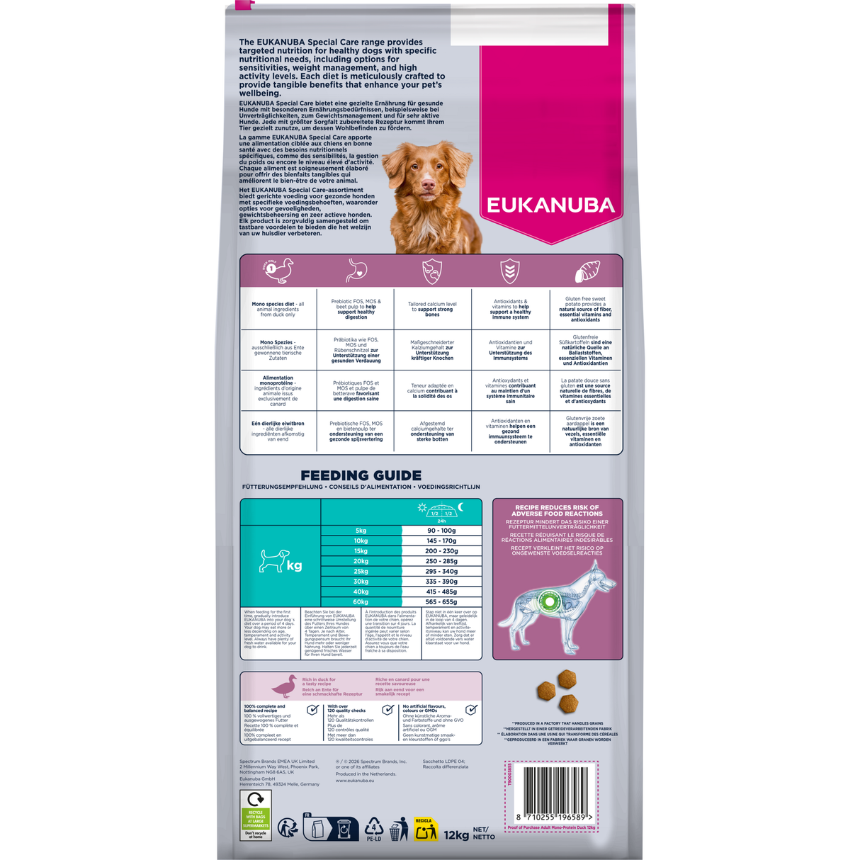 12 kg EUKANUBA Daily Care Monoprotein mit Ente