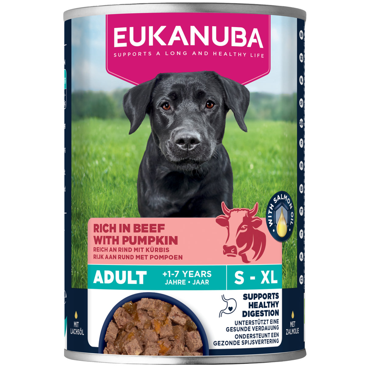 6x400g EUKANUBA Nassfutter Erwachsene mit Rind und Kürbis