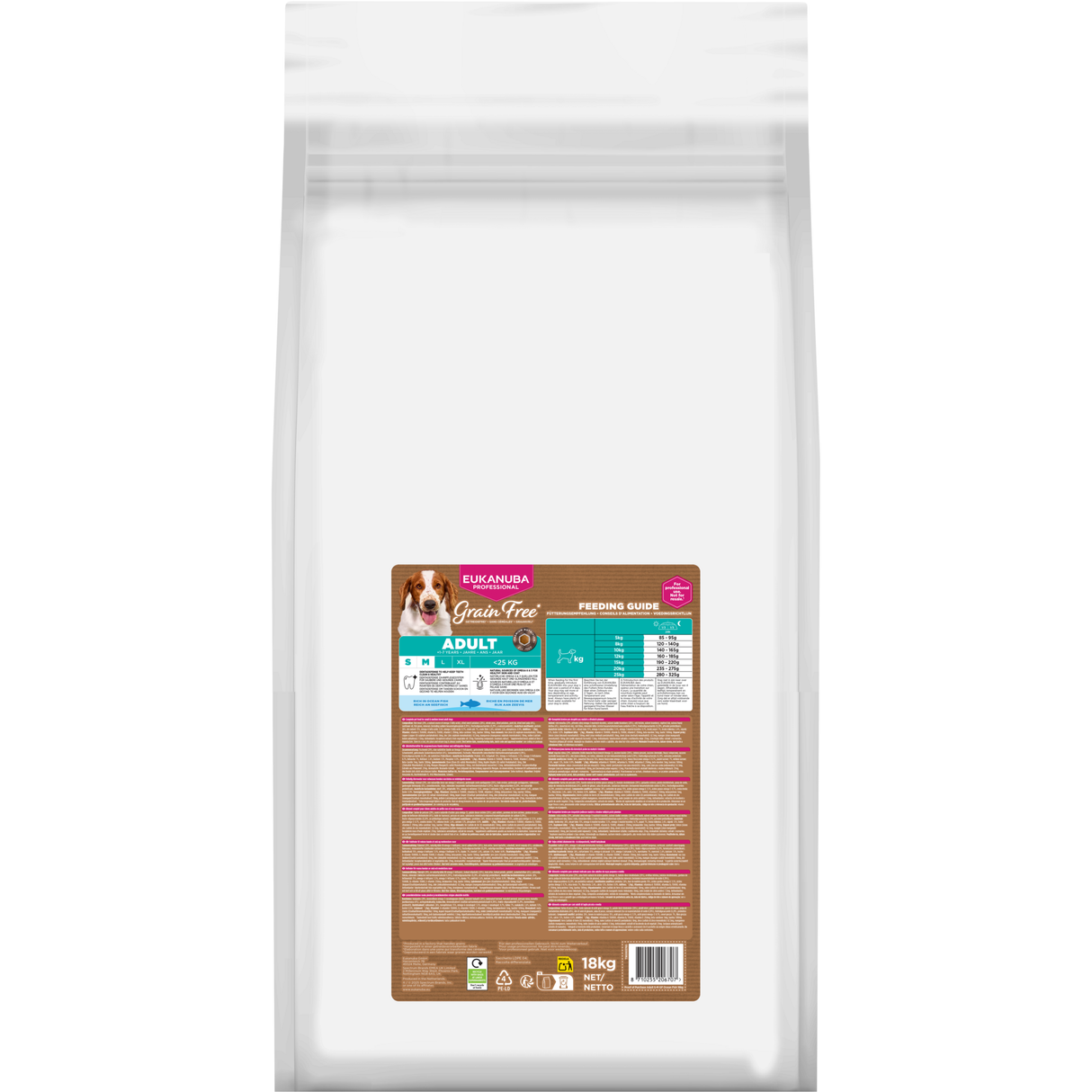 18 kg EUKANUBA Adult S/M Grain Free mit Seefisch
