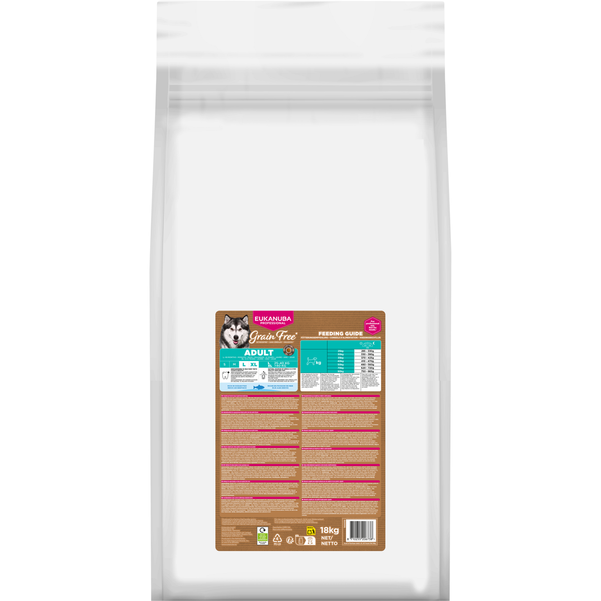 18 kg EUKANUBA Adult L/XL Grain Free mit Seefisch