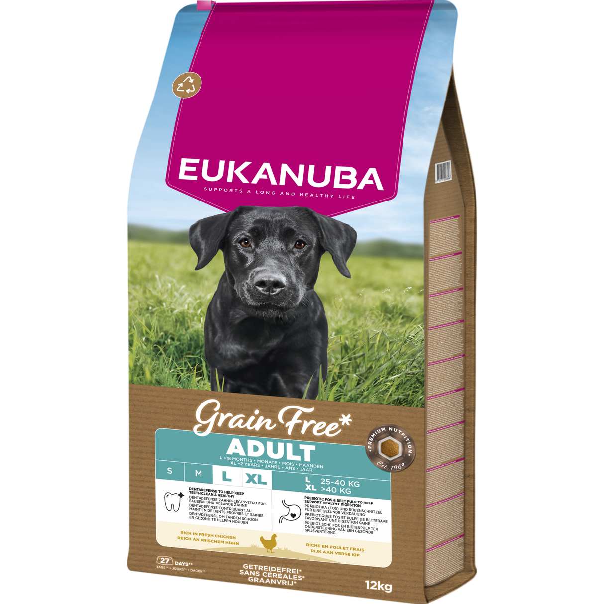 12 kg EUKANUBA Adult L/XL Grain Free mit Huhn